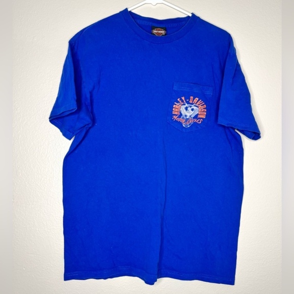 Harley Davidson Little‎ Rock AR cobalt blue women’s t shirt L #16